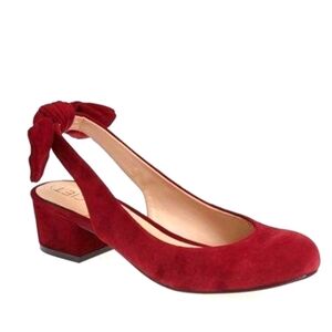 Sole Society Opal Suede Slingback Pumps Red Women's 7.5
